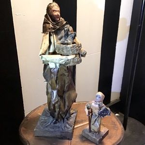 Vintage Russian Folk Art Dolls Hand Made Bundle x2 Cultural Decor Ukrainian Pig